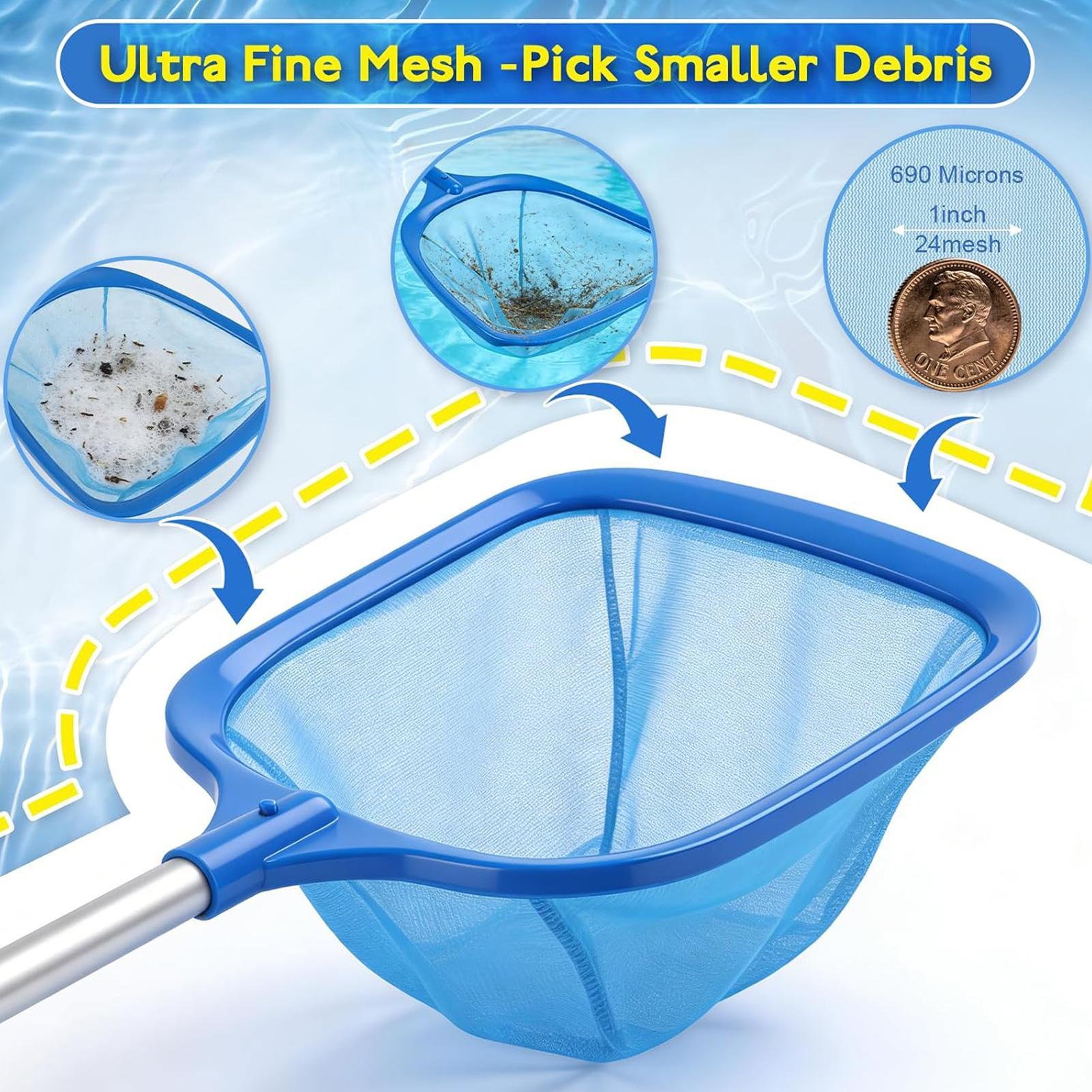 Pool Skimmer Net - ตาข่ายกรองสระว่ายน้ำ ที่ตักเศษขยะในน้ำ อุปกรณ์ทำความสะอาดสระว่ายน้ำ สำหรับสวน สปา ลานบ้าน