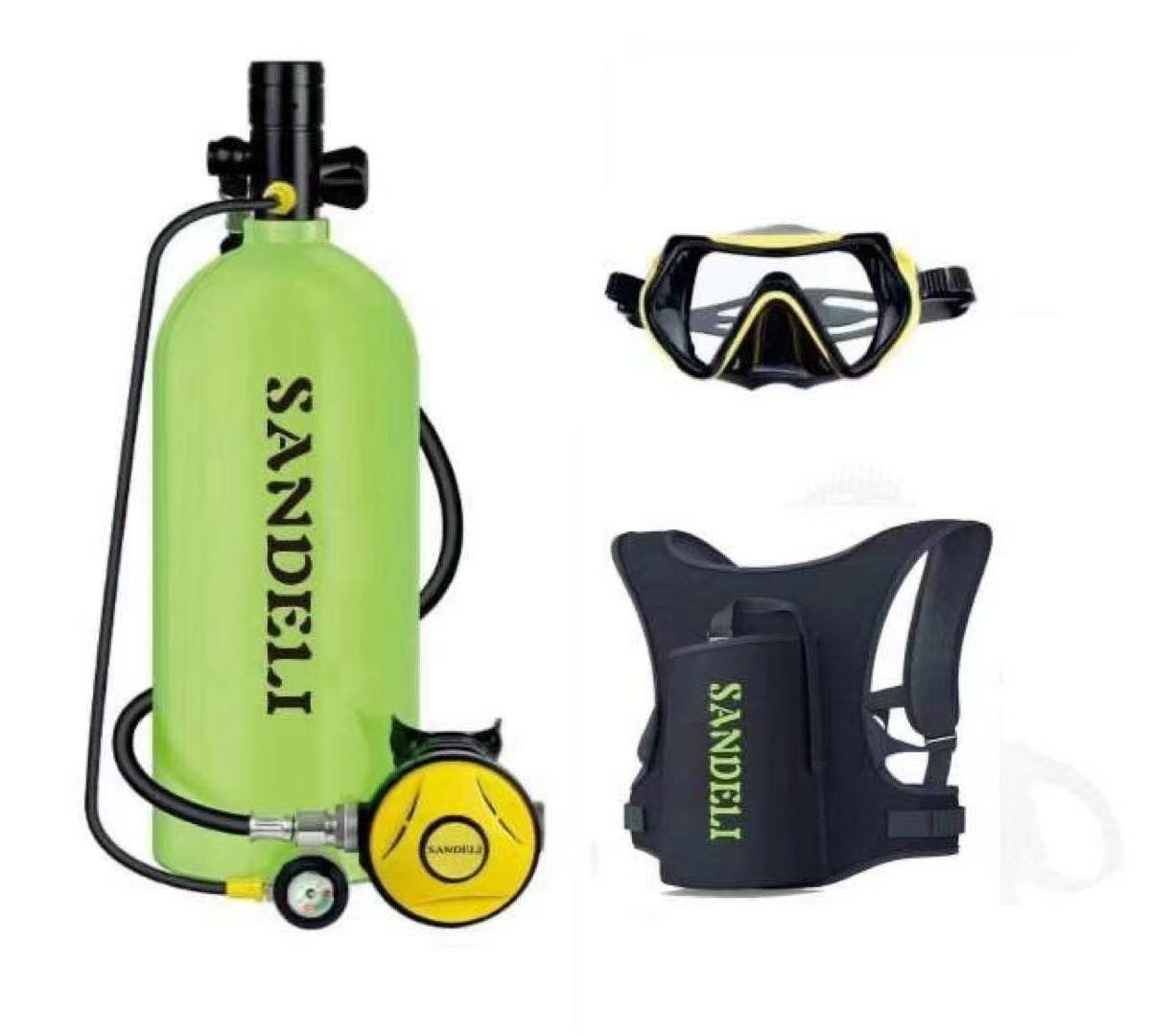 Snorkel Mask Full Face - ชุดอุปกรณ์ดำน้ำแบบครบชุดพร้อมหน้ากากเต็มหน้า ประกอบด้วยถังดำน้ำขนาด 4 ลิตร ผลิตโดยผู้ผลิต ใช้งานได้นาน