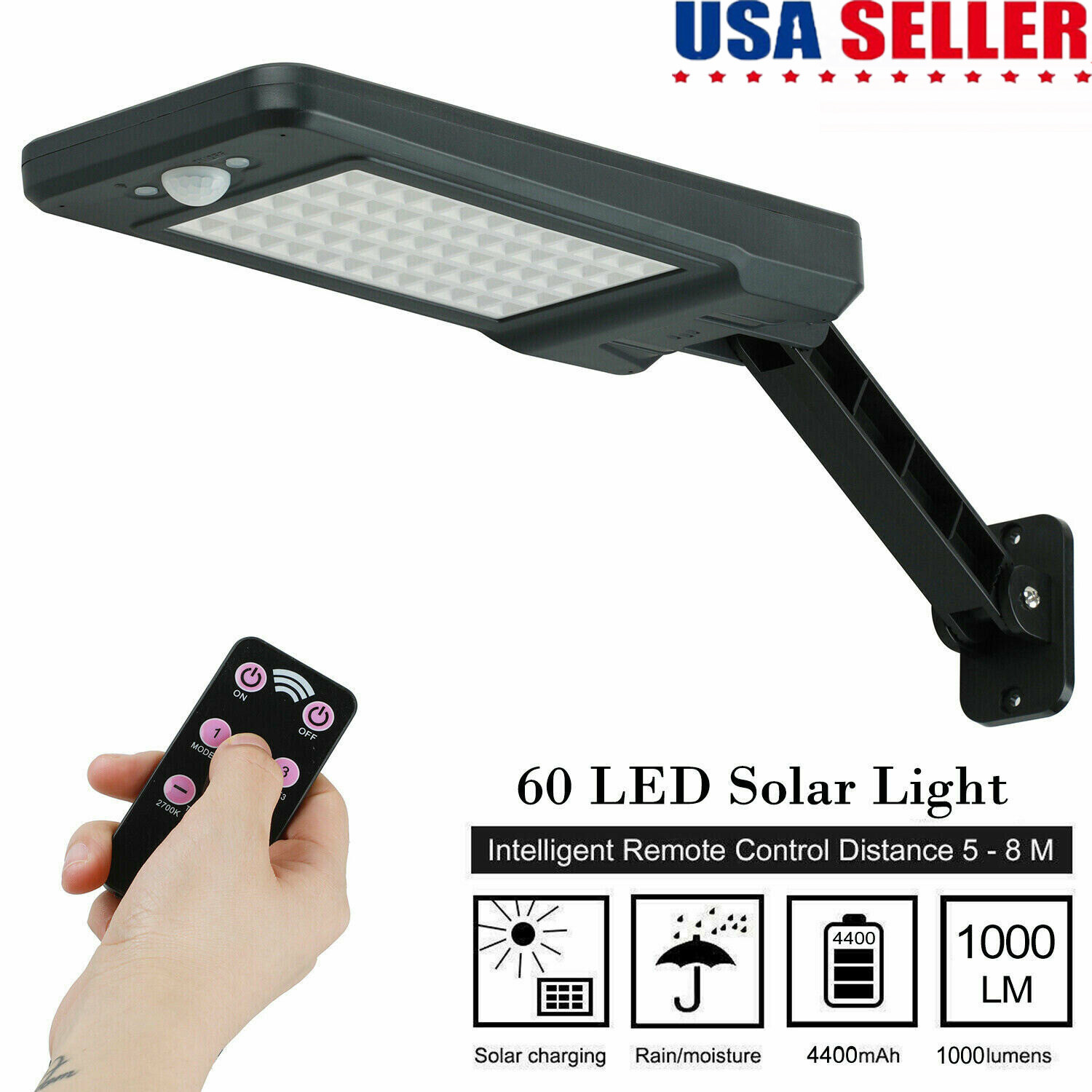 Pool Light Solar Rechargeable - โคมไฟติดผนังพลังงานแสงอาทิตย์ 60 ลูเมน สำหรับใช้งานกลางแจ้ง กันน้ำ IP65