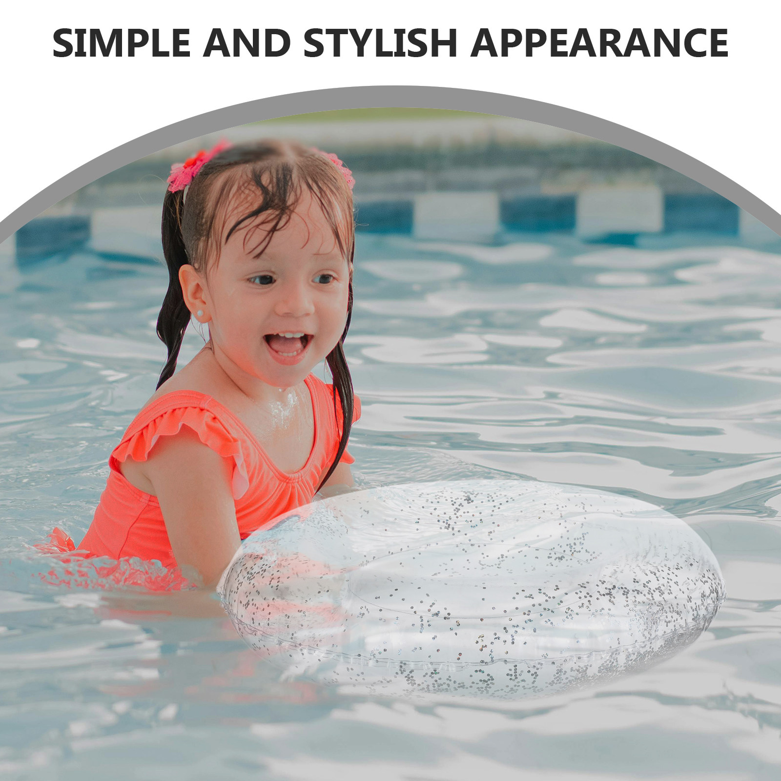 Pool Float Ring Inflatable - ห่วงยางว่ายน้ำ PVC ขนาด 60 ซม. แบบเป่าลม