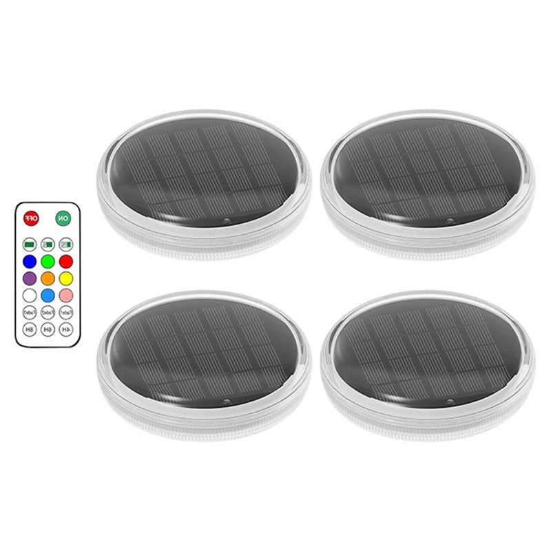 Pool Light Solar Rechargeable - BMBY-ไฟลอยน้ำสำหรับสระว่ายน้ำ (ชุด 4 ชิ้น) ชาร์จพลังงานแสงอาทิตย์ พร้อมรีโมทคอนโทรล