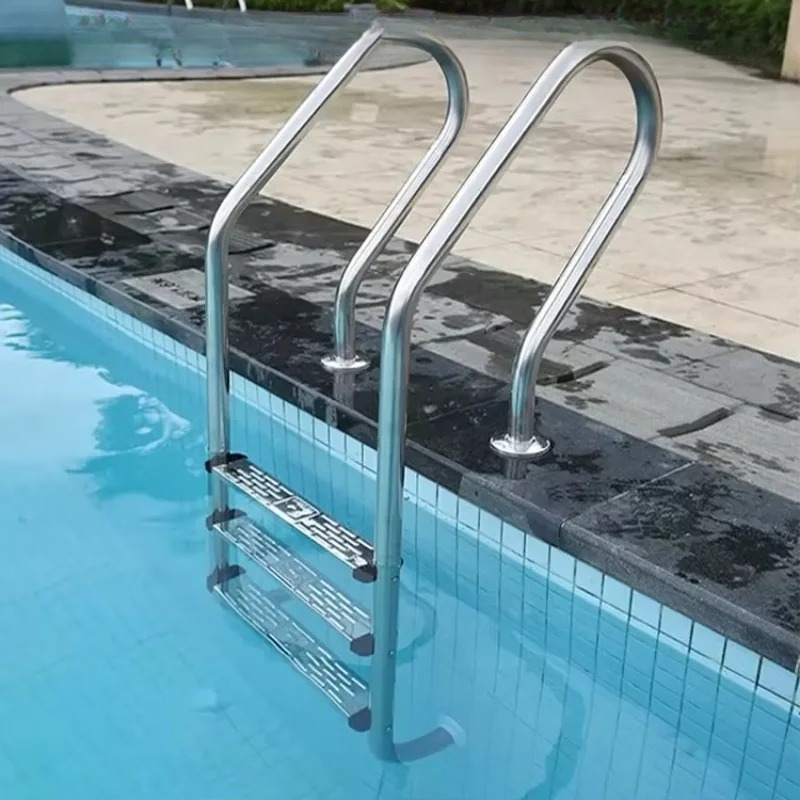 Pool Ladder Above Ground - บันไดสระว่ายน้ำสแตนเลสแบบ 3/4 ขั้นสำหรับสระว่ายน้ำเหนือพื้นดิน, ขั้นบันไดนิรภัยเกรด 304 พร้อมพื้นกันลื่น