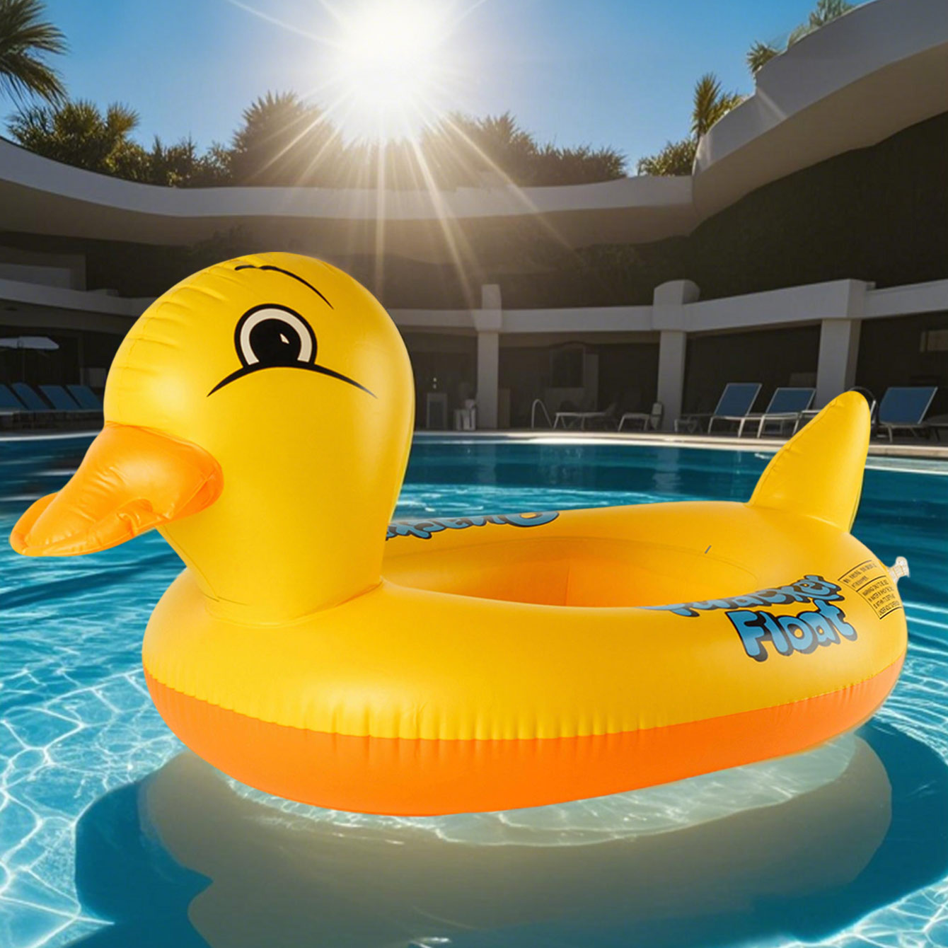 Pool Float Ring Inflatable - 1PC รูปเป็ดหนา Inflatable Underarm Float พร้อมแหวนที่นั่ง,ฤดูร้อน