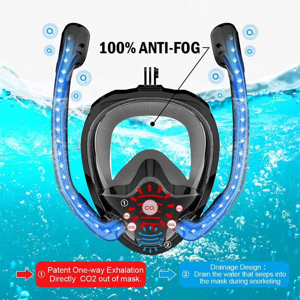 หน้ากากดำน้ำ seluruh wajah 180 - Snorkel Mask Full Face บทวิจารณ์และราคา