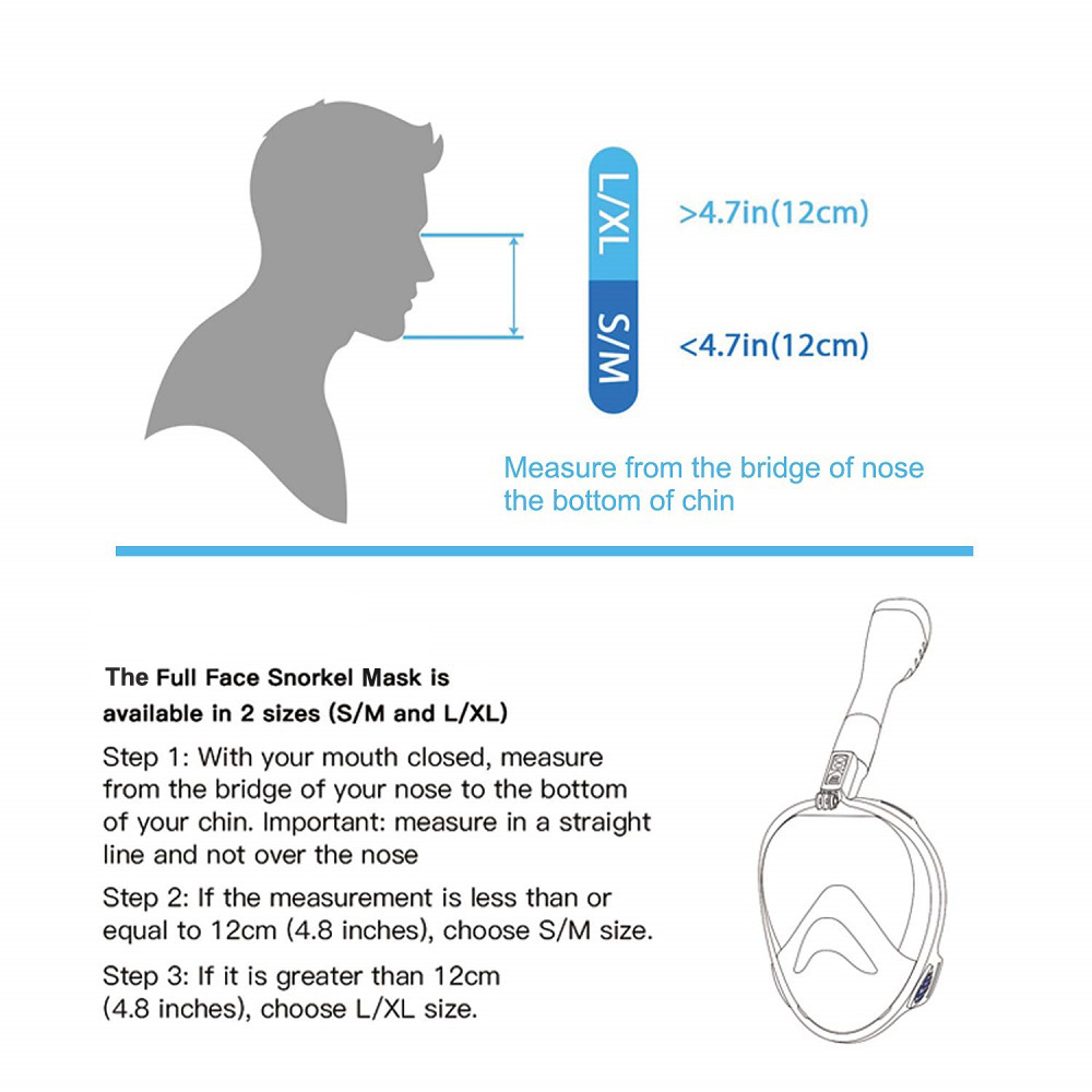 หน้ากากดําน้ําแบบเต็มหน้า หน้า - Snorkel Mask Full Face บทวิจารณ์และราคา