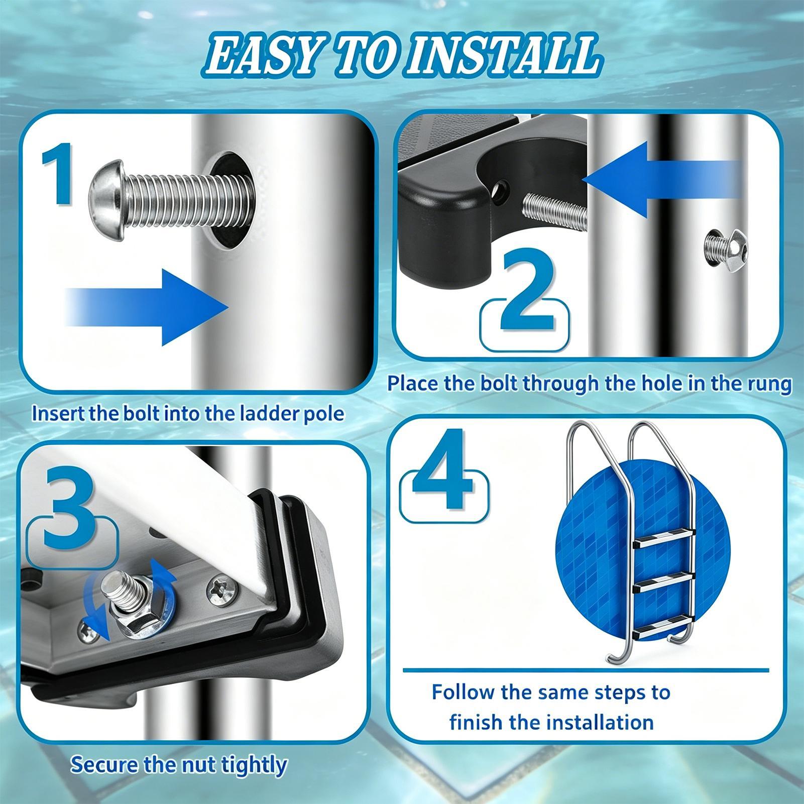 บันไดสระว่ายน้ำแบบกันลื่น ขนาด - Pool Ladder Above Ground บทวิจารณ์และราคา