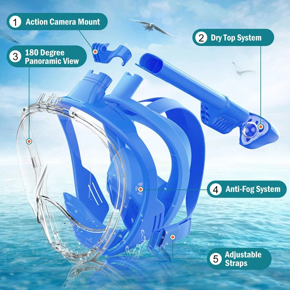 ดําน้ําใต้น้ํา Full Face เด็กว - Snorkel Mask Full Face บทวิจารณ์และราคา