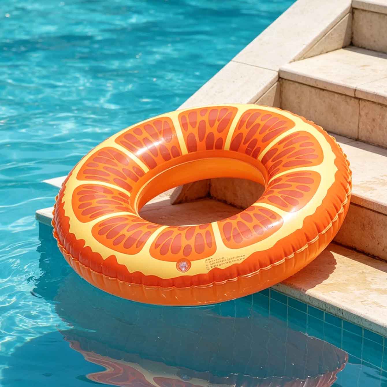 ห่วงยางว่ายน้ำรูปส้ม 1 ชิ้น ทำ - Pool Float Ring Inflatable บทวิจารณ์และราคา