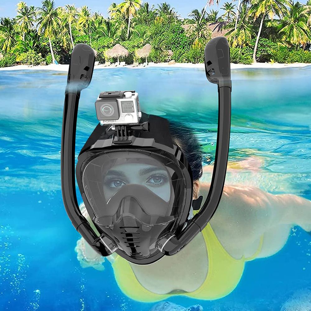 มาส์กดําน้ําแบบเต็มหน้า 180 °  - Snorkel Mask Full Face บทวิจารณ์และราคา