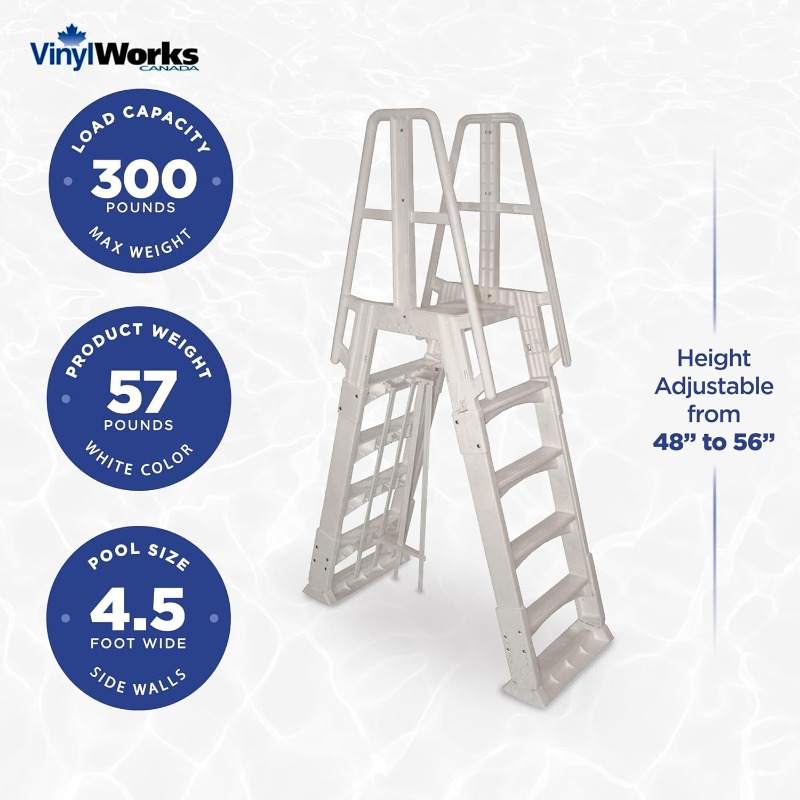 บันไดสระว่ายน้ำแบบปรับได้เหนือ - Pool Ladder Above Ground บทวิจารณ์และราคา