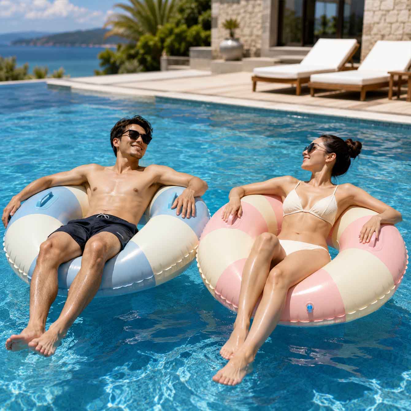 ห่วงยางว่ายน้ำแบบเป่าลม 1 ชิ้น - Pool Float Ring Inflatable บทวิจารณ์และราคา