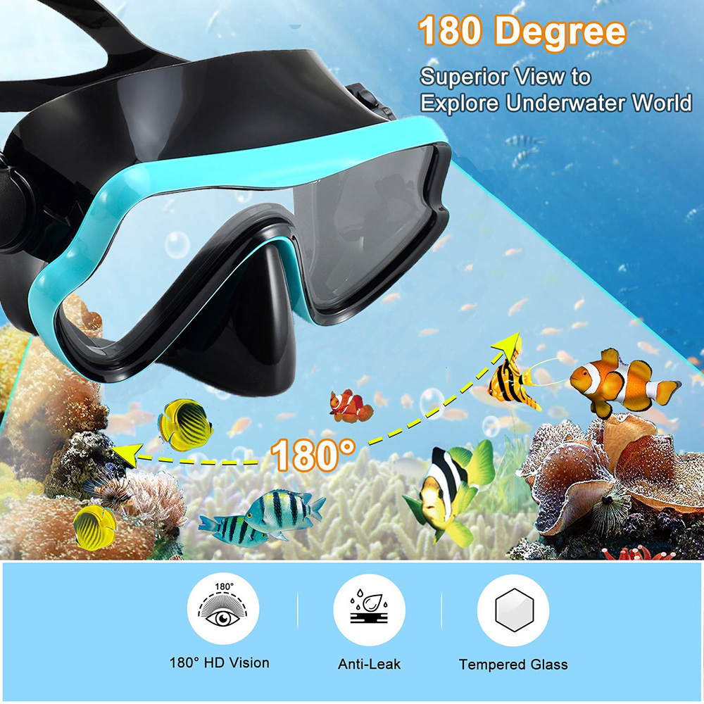 หน้ากากดําน้ําแว่นตาว่ายน้ําดํ - Snorkel Mask Full Face บทวิจารณ์และราคา