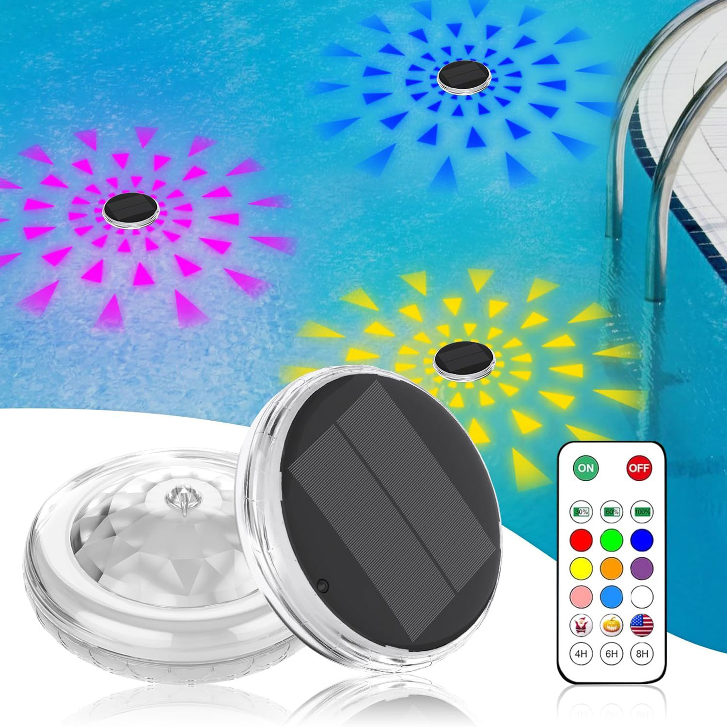 ไฟสระว่ายน้ํา,ลอยแบบชาร์จพลังง - Pool Light Solar Rechargeable บทวิจารณ์และราคา