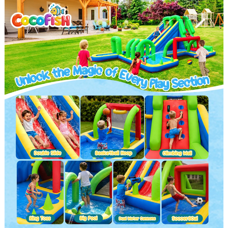 สวนน้ำเป่าลมขนาดใหญ่ Cocofish  - Water Slide Inflatable บทวิจารณ์และราคา