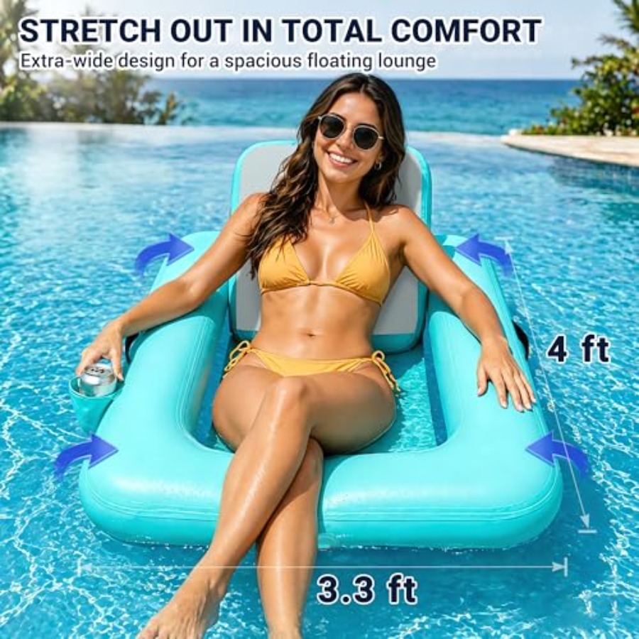 เก้าอี้ลอยน้ำพร้อมพนักพิง เก้า - Pool Lounger Inflatable บทวิจารณ์และราคา