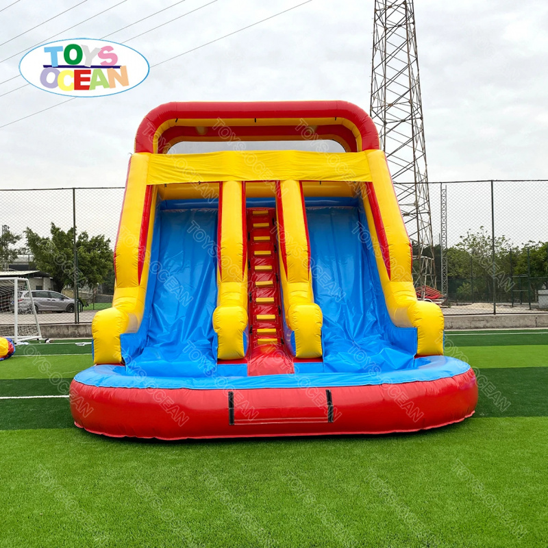 สไลเดอร์น้ำเป่าลมสามเลน สีแดง  - Water Slide Inflatable บทวิจารณ์และราคา