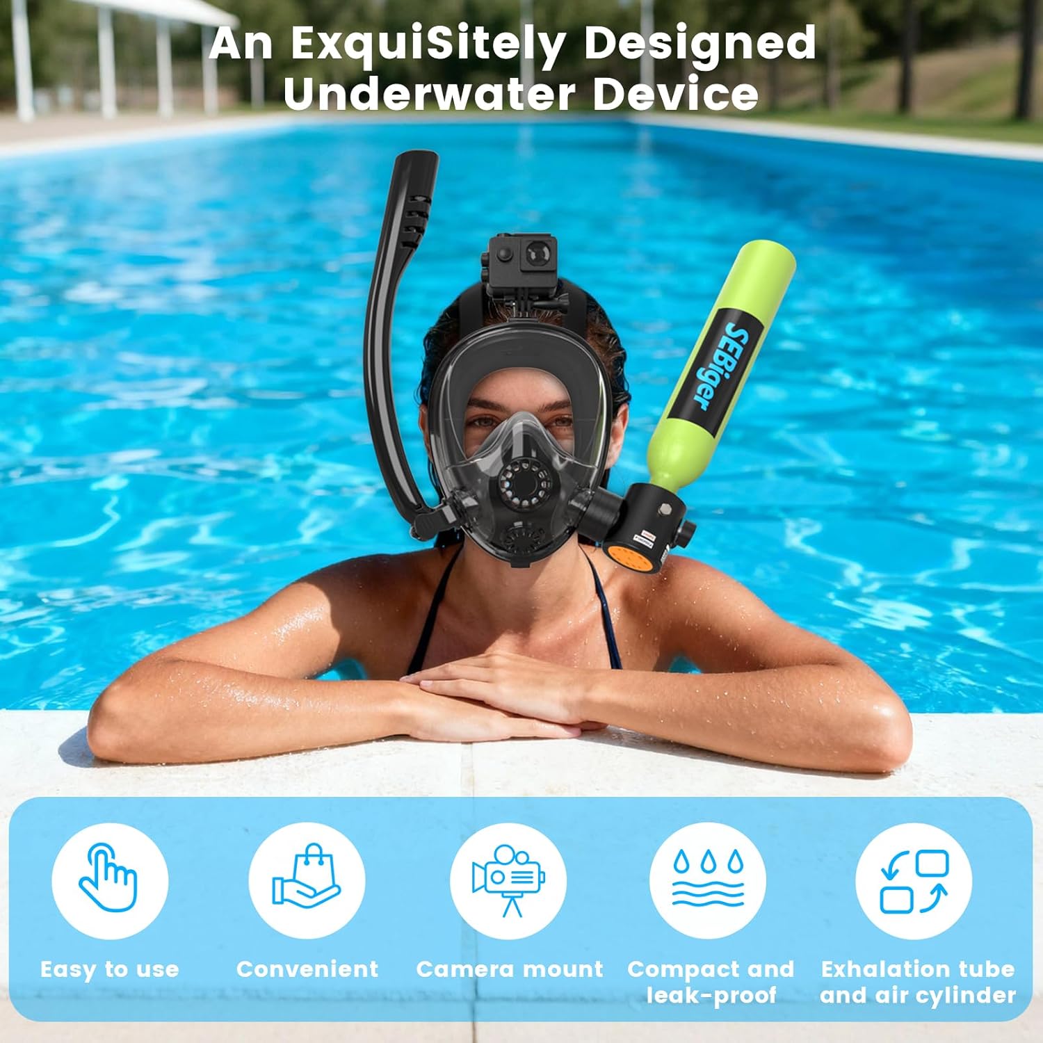 ถังดำน้ำขนาดเล็ก 0.5 ลิตร พร้อ - Snorkel Mask Full Face บทวิจารณ์และราคา