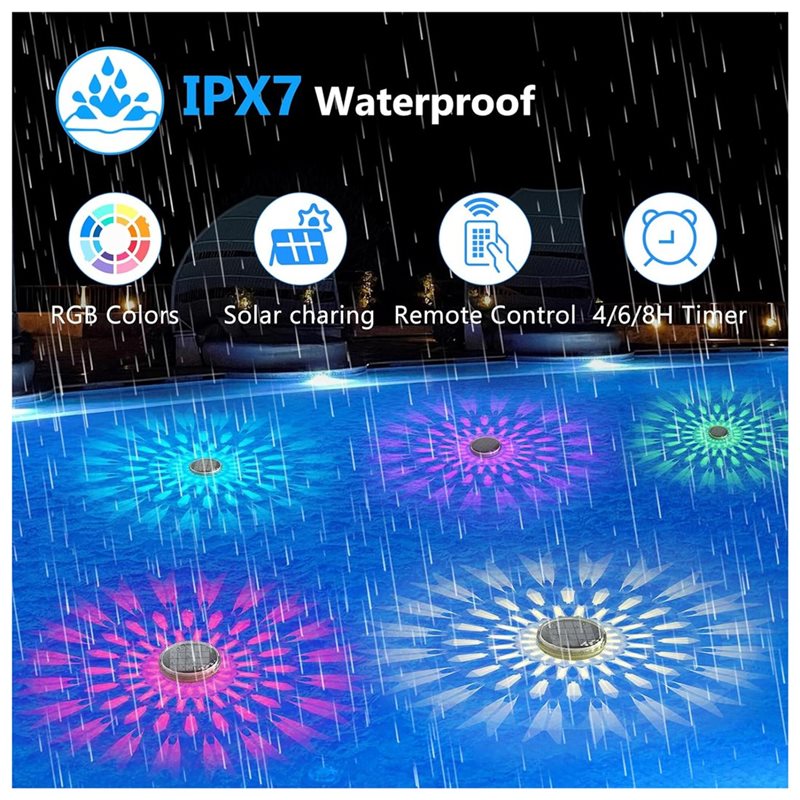 ไฟลอยน้ำสำหรับสระว่ายน้ำ ABKW  - Pool Light Solar Rechargeable บทวิจารณ์และราคา